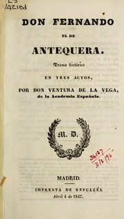 Cover of Don Fernando el de Antequera by Ventura de la Vega