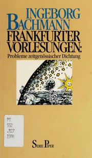 Cover of Frankfurter Vorlesungen by Ingeborg Bachmann