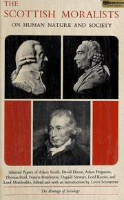 Cover of The Scottish moralists on human nature and society by Schneider, Louis