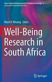 Front cover of Well-Being Research in South Africa by Marié P. Wissing