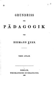 Front cover of Grundriss der Pädagogik by Hermann Kern