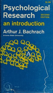 Cover of Psychological research by Arthur J. Bachrach