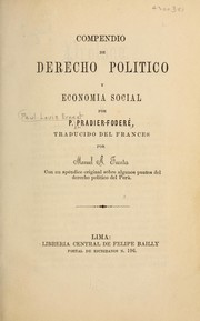 Front cover of Compendio de derecho politico y economia social by P. Pradier-Fodéré