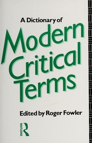 Cover of A Dictionary of modern critical terms by Roger Fowler