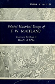 Cover of Selected historical essays by Frederic William Maitland