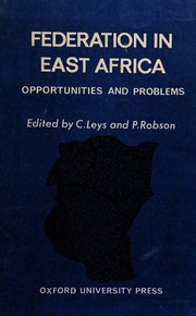 Front cover of Federation in East Africa by Colin Leys
