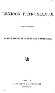 Front cover of Lexicon Petronianum by Johannes Segebade