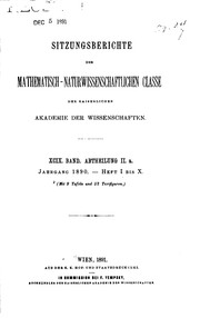 Cover of Sitzungsberichte der Philosophisch-historischen Classe by Kaiserlichen Akademie der Wissenschaften in Wien, Mathematisch-Naturwissenschaftliche Klasse
