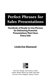Cover of Perfect phrases for sales presentations by Linda Eve Diamond