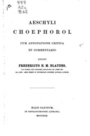 Cover of Choephoroi by Aeschylus