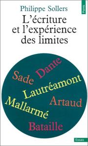 Front cover of L' écriture et l'expérience des limites by Philippe Sollers