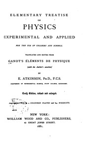 Cover of Elementary treatise on physics experimental and applied by Adolphe Ganot