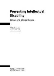 Cover of Preventing intellectual disability by Pekka Louhiala