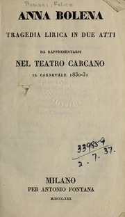 Cover of Anna Bolena by Gaetano Donizetti