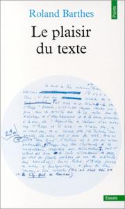 Cover of Le plaisir du texte by Roland Barthes