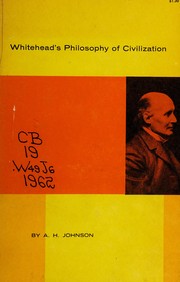 Cover of Whitehead's philosophy of civilization by Johnson, A. H.