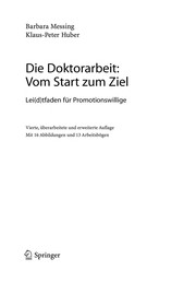 Cover of Die Doktorarbeit - Vom Start zum Ziel by Barbara Messing