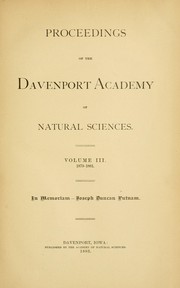 Front cover of Proceedings of the Davenport Academy of Natural Sciences by Davenport Academy of Natural Sciences