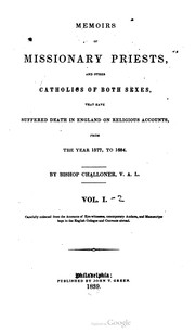 Cover of Memoirs of missionary priests by Richard Challoner
