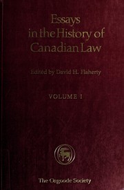Cover of Essays in the History of Canadian Law by Philip Girard