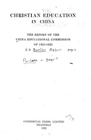 Front cover of Christian education in China by Chinese Educational Commission.