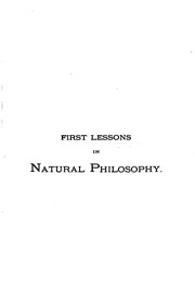 Cover of First Lessons in Natural Philosophy for Beginners by Joseph C. Martindale