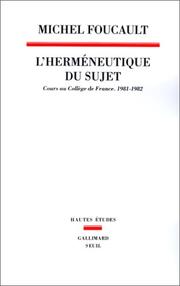 Front cover of L'herméneutique du sujet by Michel Foucault