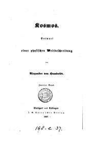Front cover of Kosmos, Entwurf einer physischen Weltbeschreibung by Alexander von Humboldt