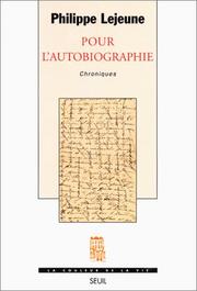 Cover of Pour l'autobiographie by Philippe Lejeune