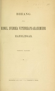Front cover of Bihang till Kongl. Svenska vetenskaps-akademiens handlingar by A. L. Yettram