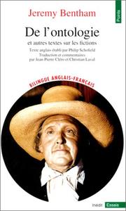 Front cover of De L'Ontologie by Jeremy Bentham