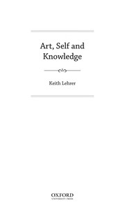 Cover of Art, self and knowledge by Keith Lehrer