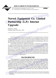 Front cover of Norwel Equipment Co. Limited Partnership (L.P.) internet upgrade by Kenneth R. Walsh