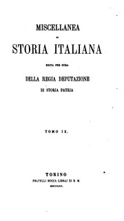Front cover of Miscellanea di storia italiana by Regia Deputazione di Storia Patria