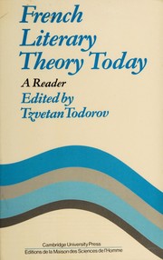 Front cover of French literary theory today by Tzvetan Todorov