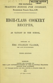 Front cover of High-class cookery recipes by Edith Nicolls Clarke