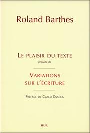 Front cover of Le plaisir du texte by Roland Barthes