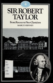 Cover of Sir Robert Taylor by Marcus Binney