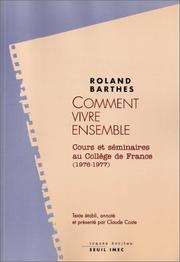 Cover of Comment vivre ensemble by Roland Barthes