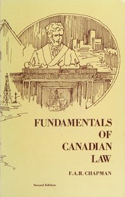 Cover of Fundamentals of Canadian law by F. A. R. Chapman