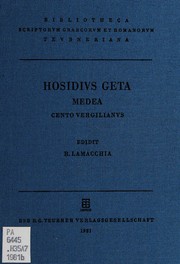 Cover of Medea by Hosidius Geta.
