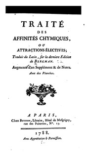 Cover of Traité des affinités chymiques, ou Attractions électives by Torbern Bergman