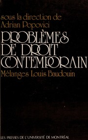 Front cover of Problèmes de droit contemporain by Adrian Popovici