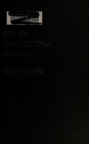 Front cover of State aid and educational opportunity by Gail R. Wilensky