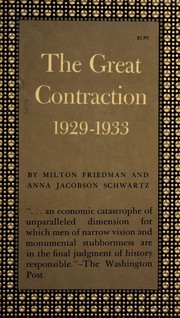 Front cover of The great contraction, 1929-1933 by Milton Friedman