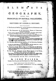 Cover of Elements of geography by Walker, John