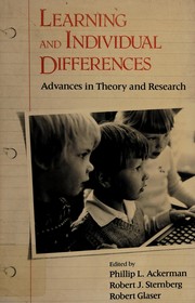 Cover of Learning and individual differences by Phillip Lawrence Ackerman