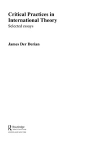 Front cover of Critical practices in international theory by James Der Derian