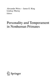 Front cover of Personality and temperament in nonhuman primates by Alexander Weiss Ph.D.