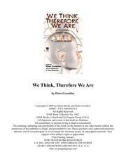 Cover of We think, therefore we are by Crowther, Peter